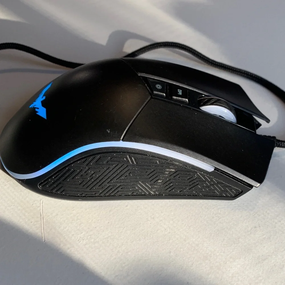 Black Gaming Mouse with Blue Accents